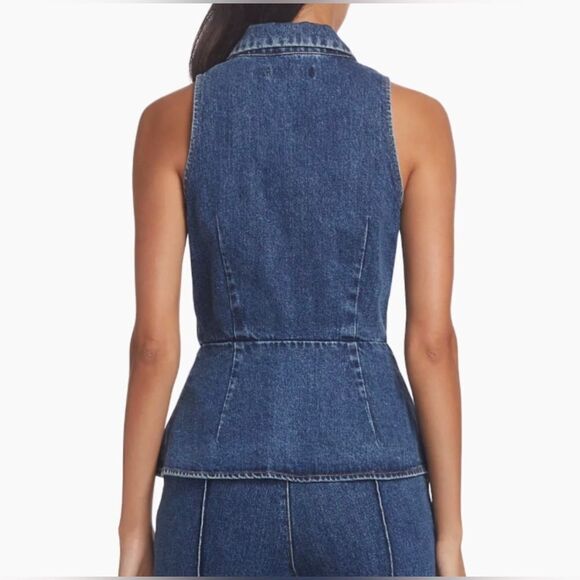 Self-Portrait Denim Vest size 2 - Picture 4 of 12